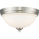 Bordeaux 3 Light 15 inch Brushed Nickel Flush Mount Ceiling Light