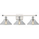 Ballston Orwell LED 26 inch White and Polished Chrome Bath Vanity Light Wall Light in Clear Glass, Ballston