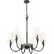 Claudelle 6 Light 32 inch Matte Black Chandelier Ceiling Light