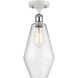 Ballston Cindyrella LED 7 inch White and Polished Chrome Semi-Flush Mount Ceiling Light in Seedy Glass