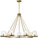 Valentine 40 inch Vintage Brass Chandelier Ceiling Light