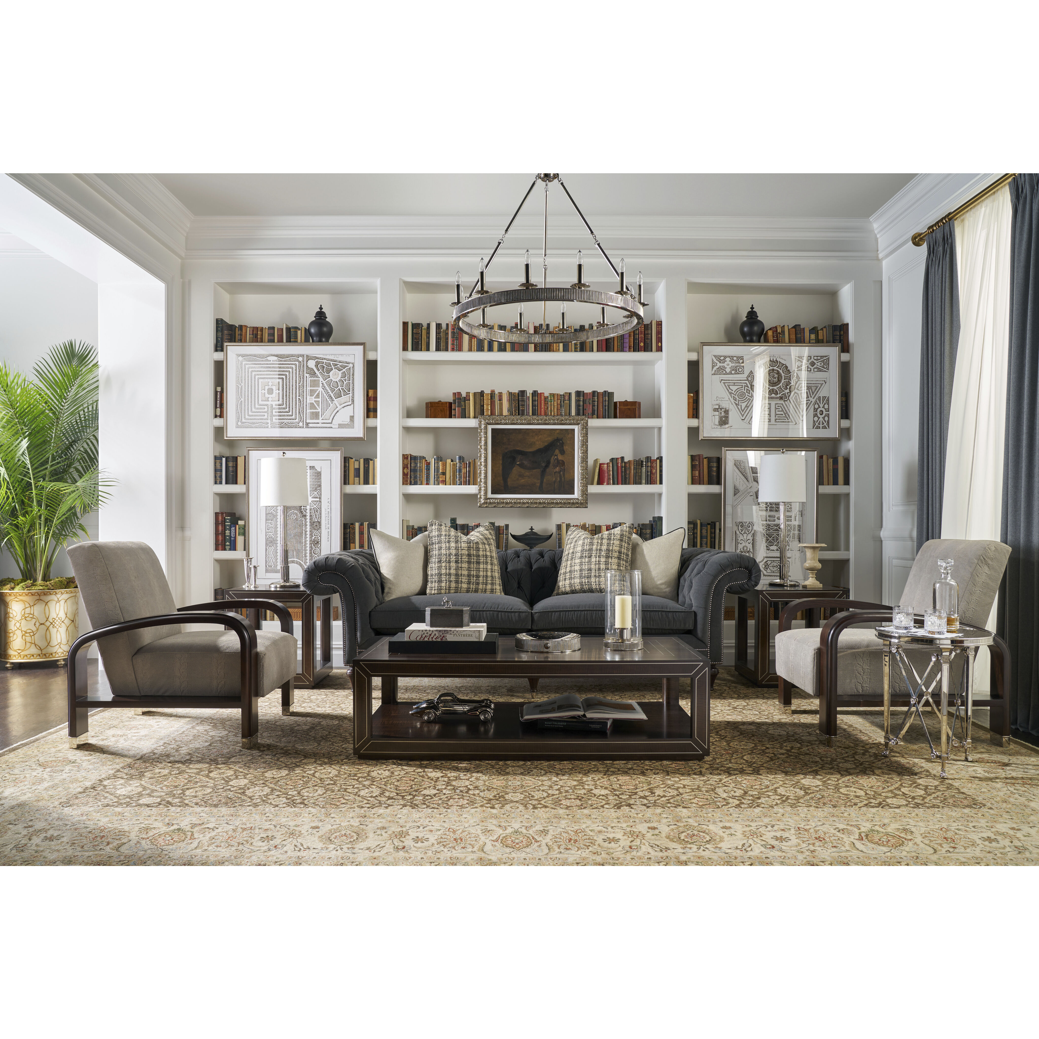 Spencer London 22 X 18 inch Side Table, Brass with Quartz Top, Small Round, Small Round Nickel Side Table