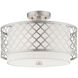 Arabesque 3 Light 15 inch Brushed Nickel Semi-Flush Mount Ceiling Light