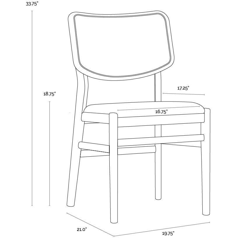 Annex Abbington Black / Natural Dining Chair, Set Of 2