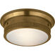 Thomas O'Brien Calliope2 2 Light 11.5 inch Hand-Rubbed Antique Brass Flush Mount Ceiling Light