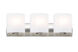 Celtic 3 Light 22 inch Satin Nickel Vanity Wall Light in Opal Glossy/Clear Glass, Incandescent
