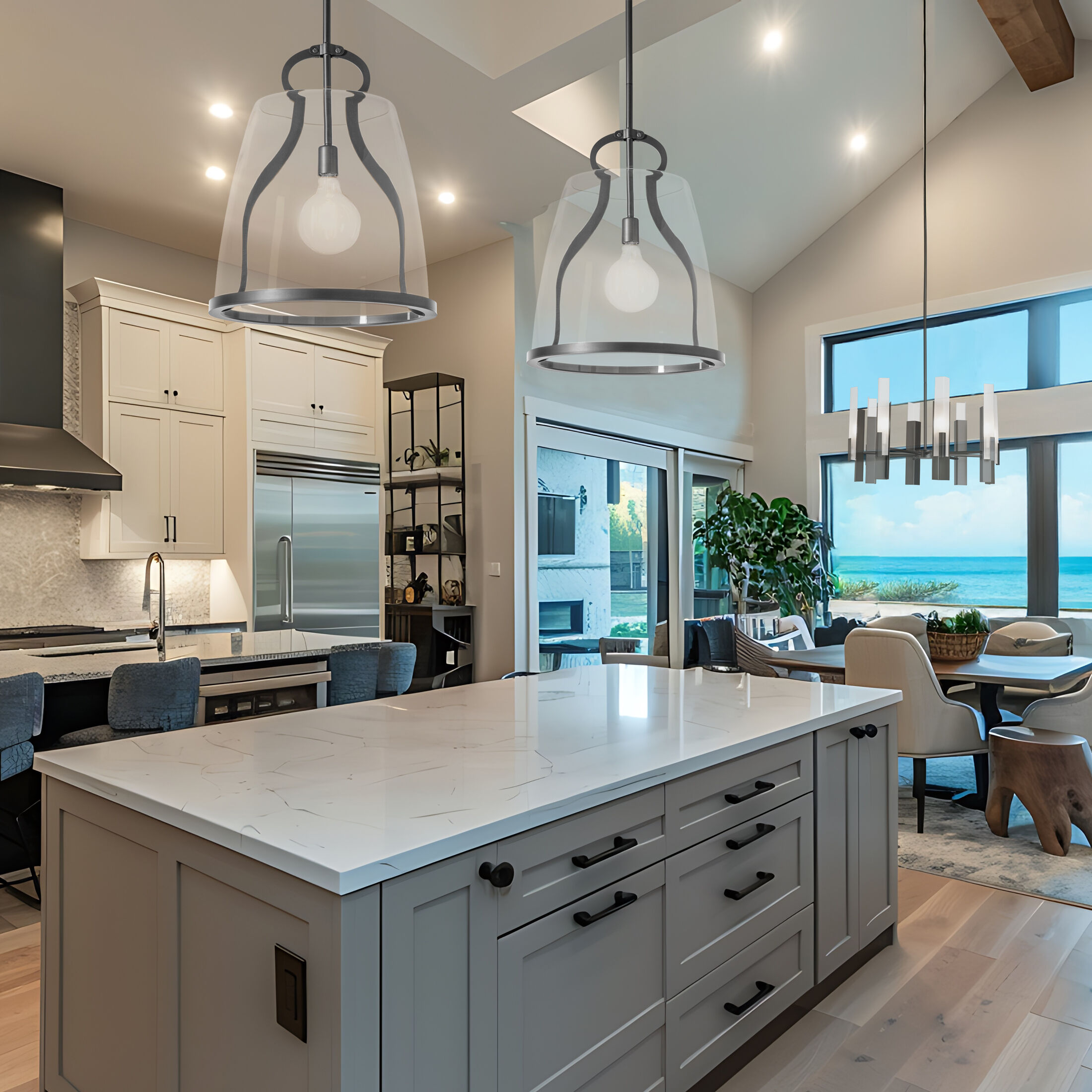 Caliper 1 Light 16.3 inch Dark Smoke Pendant Ceiling Light in Clear, Large