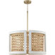 Lola 4 Light 24 inch Flat White and Matte Brass Pendant Ceiling Light