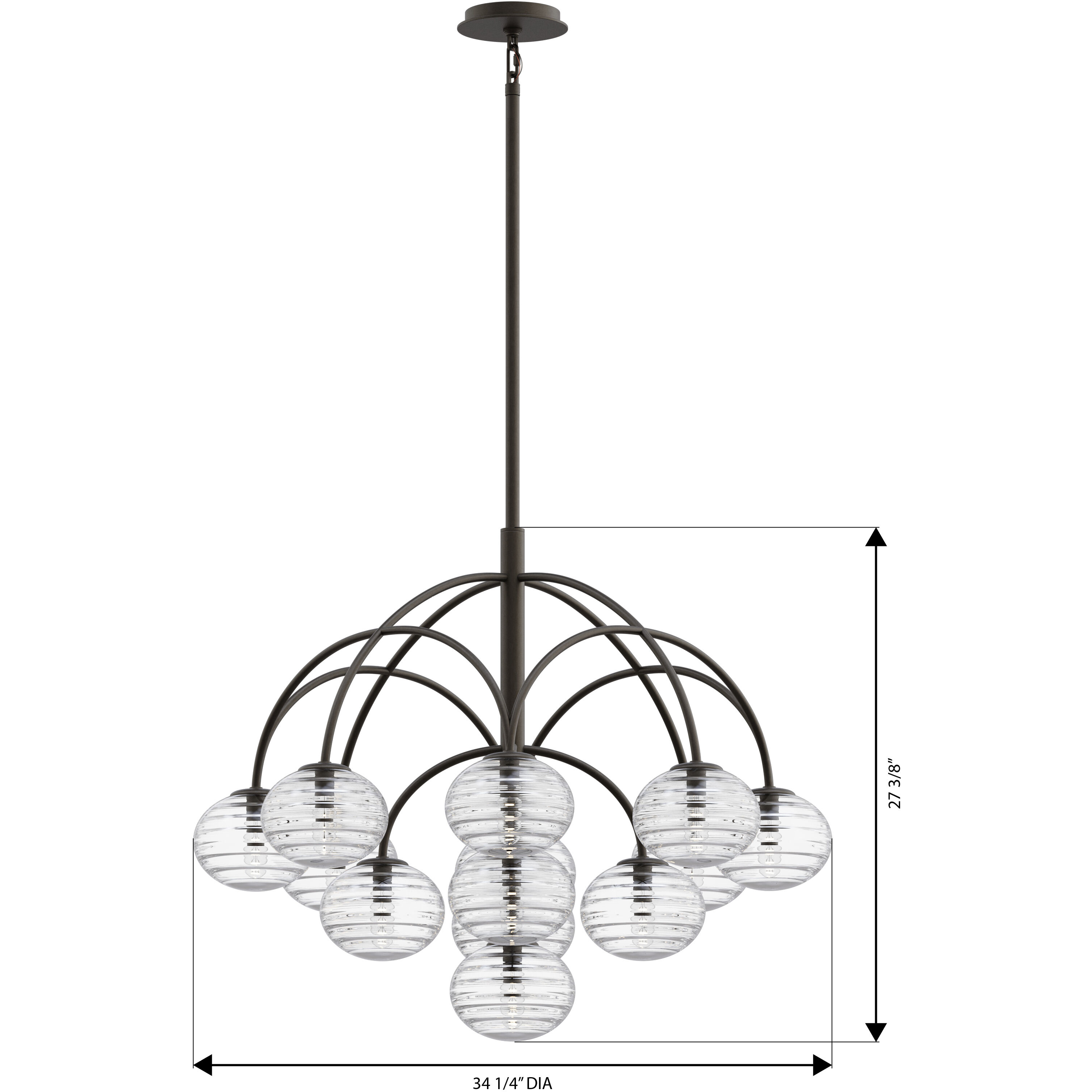 Lenora 13 Light 34.25 inch Dark Bronze Chandelier Ceiling Light