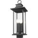Tiberius 4 Light 24.5 inch Black Outdoor Post Mount Fixture