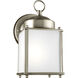 New Castle 1 Light 8.25 inch Antique Brushed Nickel Outdoor Wall Lantern