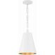 Alston 2 Light 10 inch Matte White/Antique Gold Mini Pendant Ceiling Light in Matte White and Antique Gold