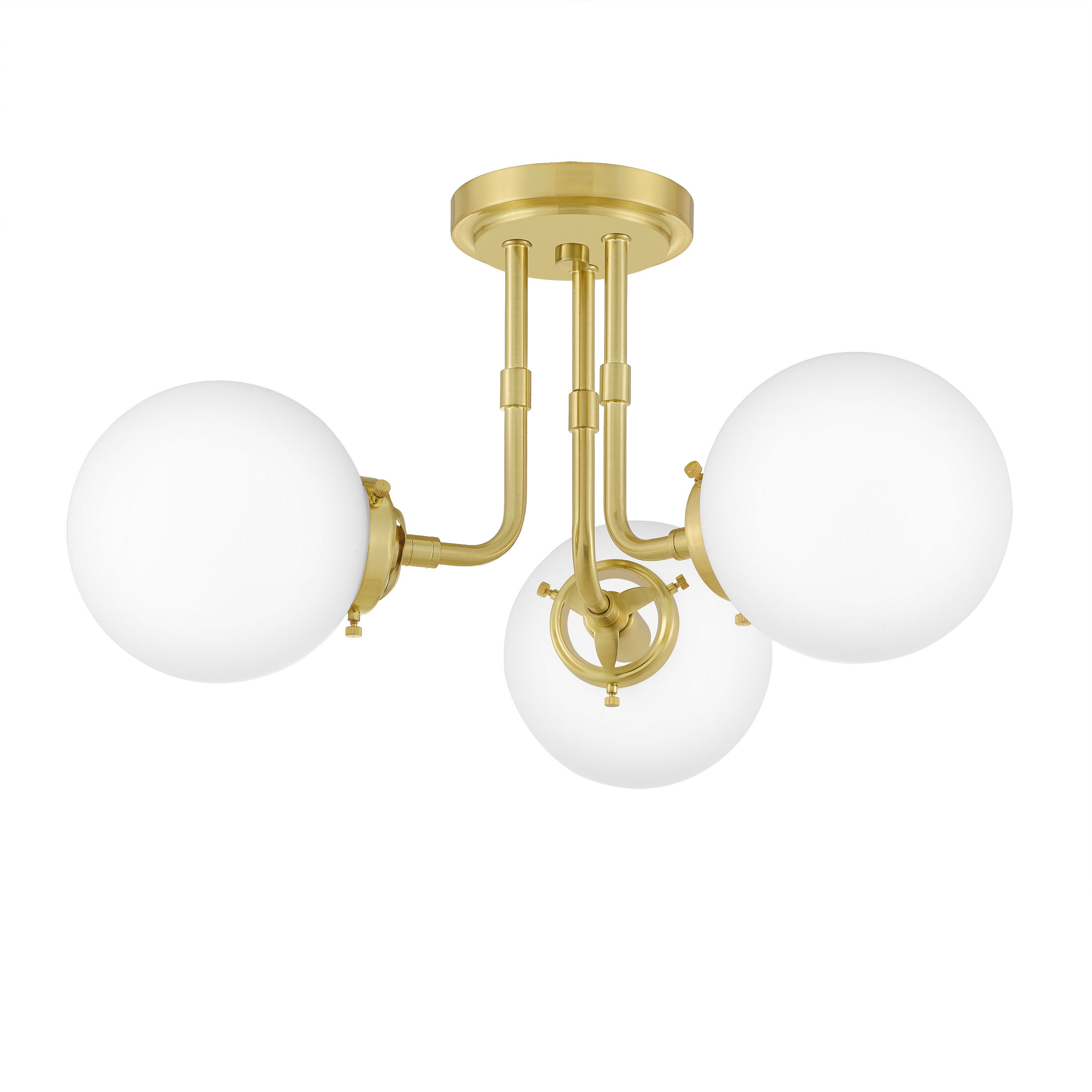 Landry 3 Light 21 inch Satin Brass Semi-Flush Mount Ceiling Light 
