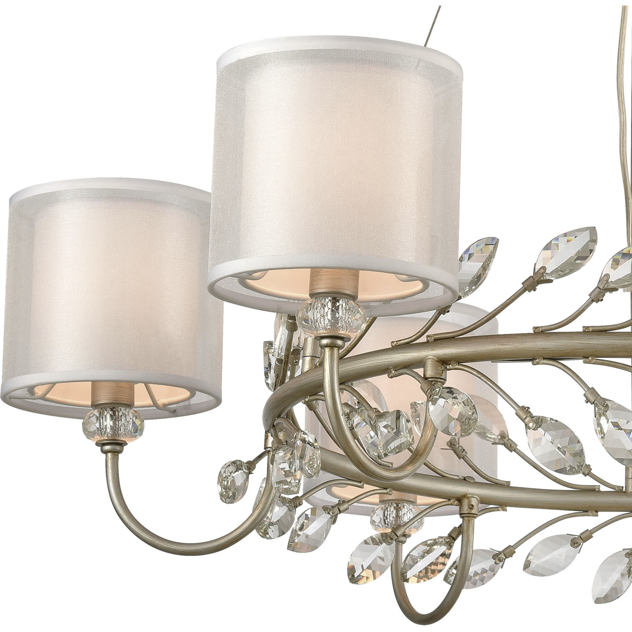 Asbury 6 Light 34 inch Aged Silver Chandelier Ceiling Light