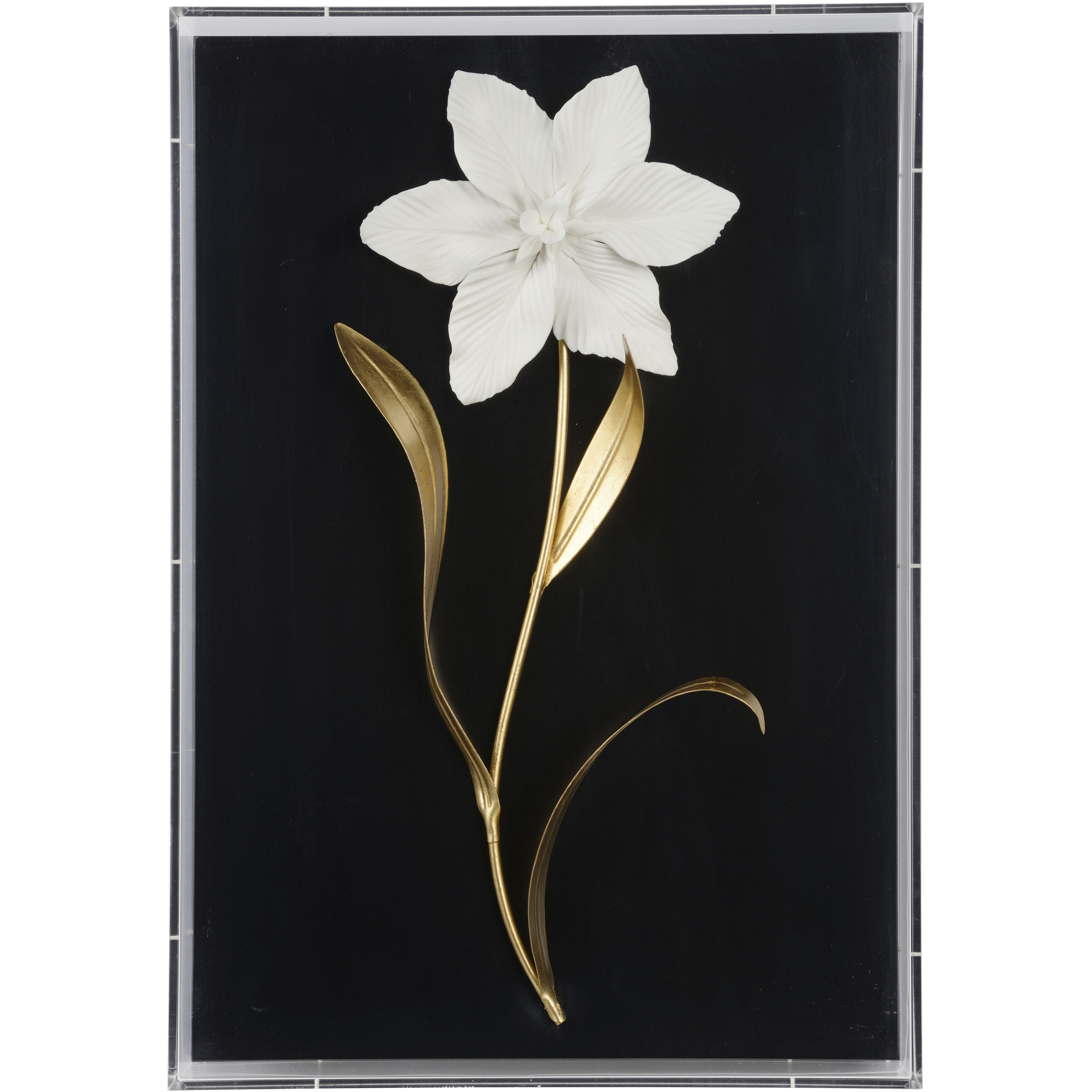 Porcelain Flower Black and White/Cream Wall Art