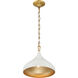 Cedar Lane 1 Light 12.75 inch Legacy Brass and Off White Cream Pendant Ceiling Light