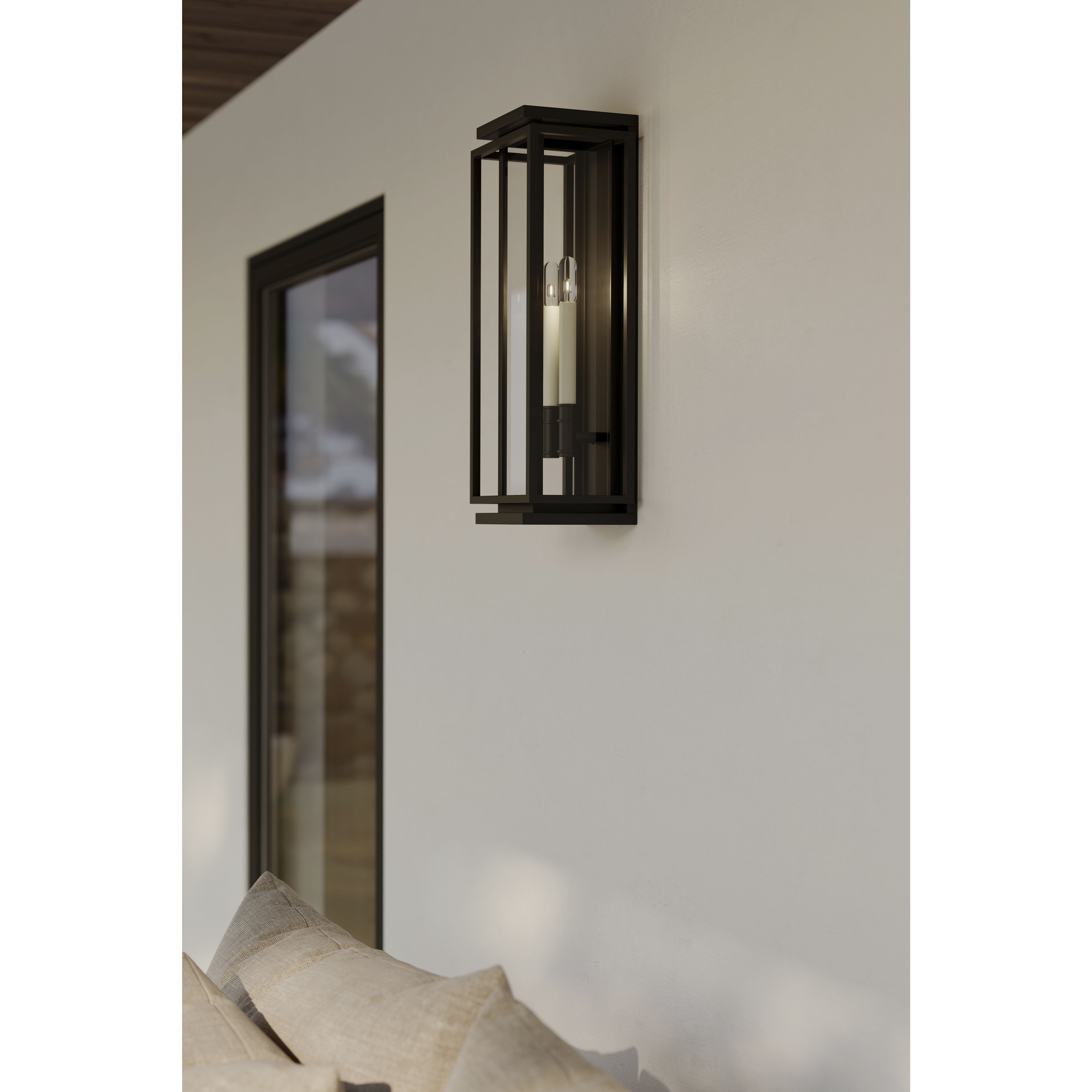Stratford 2 Light 23.5 inch Dark Matte Black Outdoor Wall Sconce