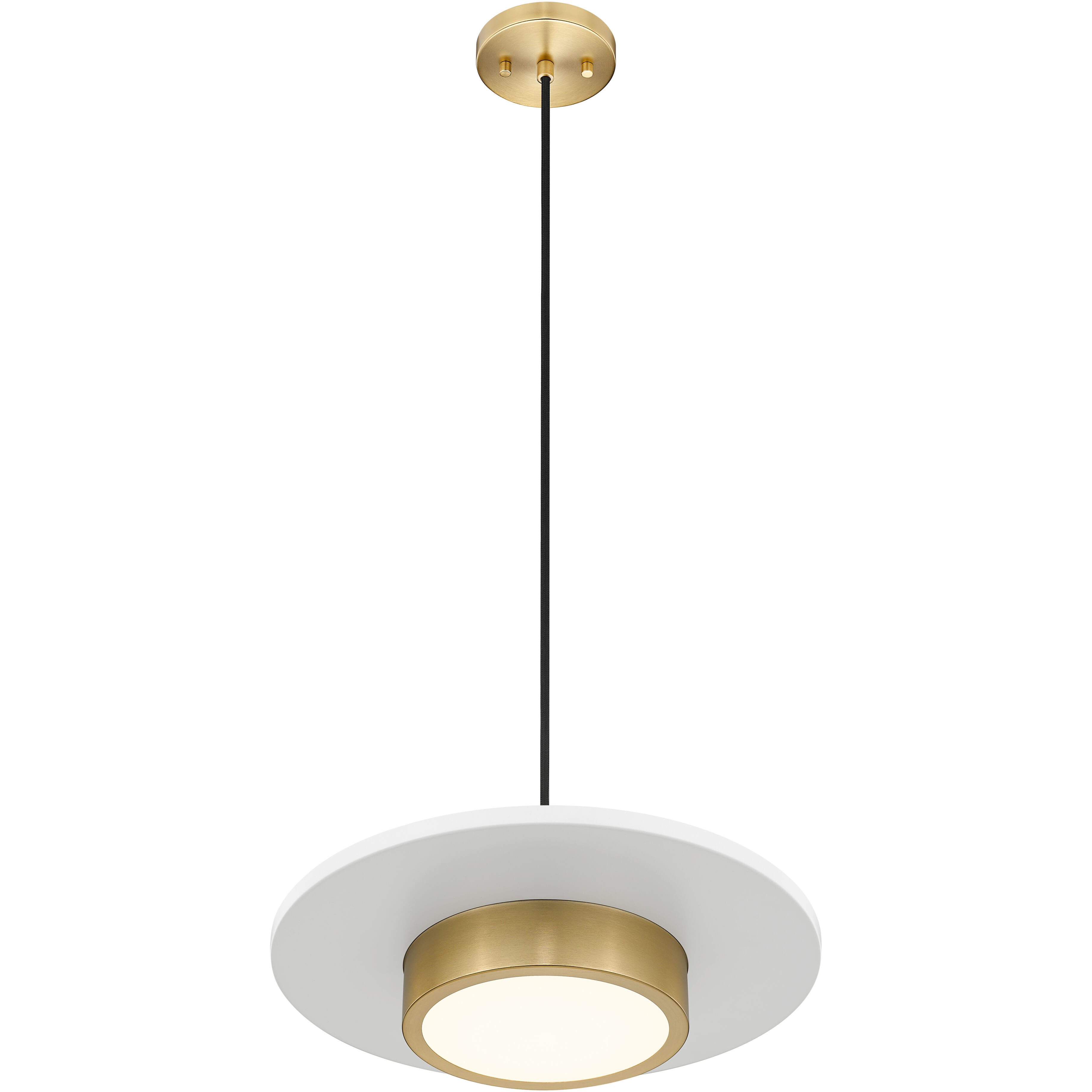 Ludo LED 16 inch Matte White and Modern Gold Pendant Ceiling Light