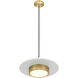 Ludo LED 16 inch Matte White and Modern Gold Pendant Ceiling Light