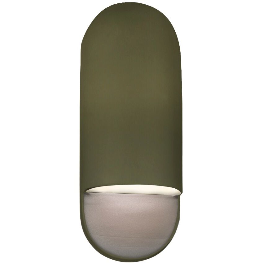 Ambiance Collection - Capsule LED 5 inch Matte Green Outdoor Wall Sconce in Dedicated LED, 4D x 14H, Form+Finish+Function