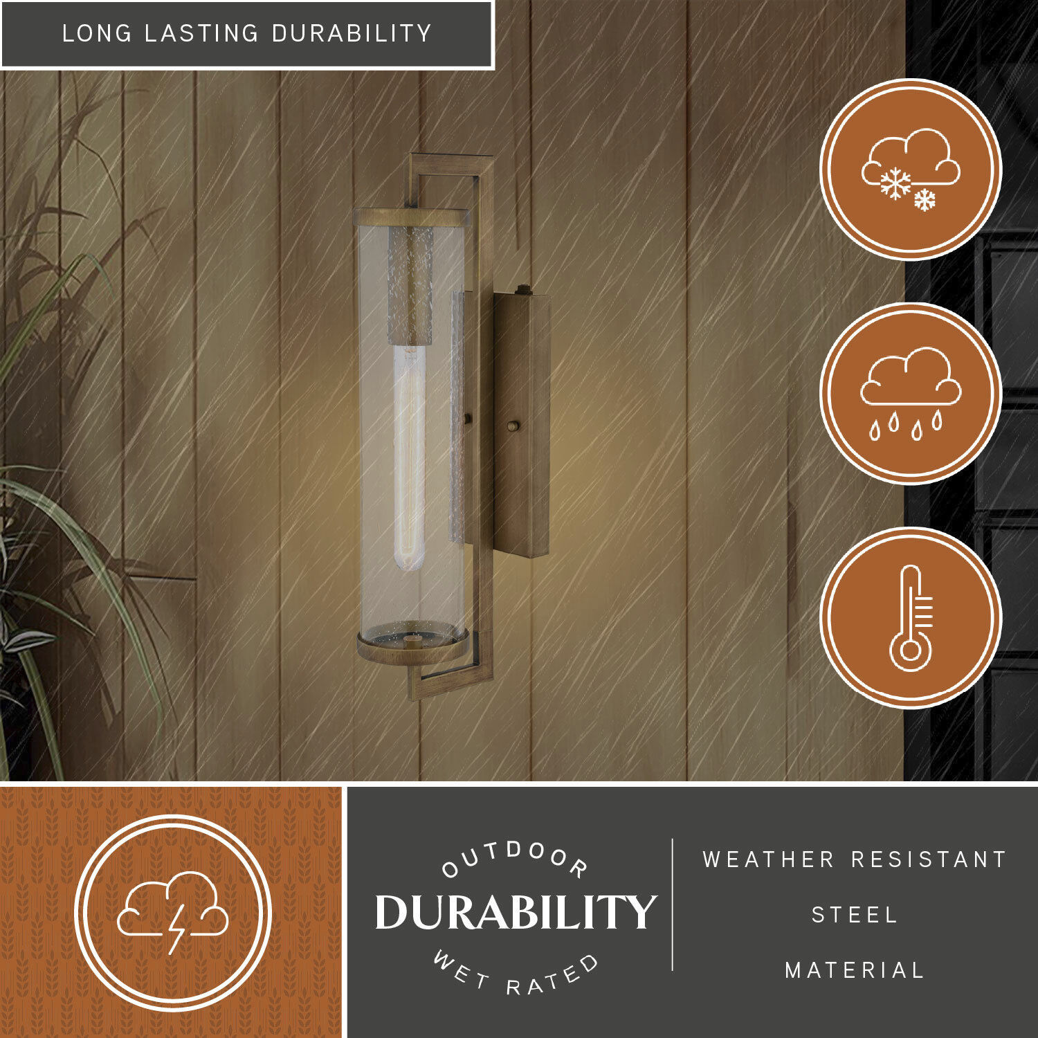 Morgan Park 1 Light 20 inch Warm Brass Outdoor Wall