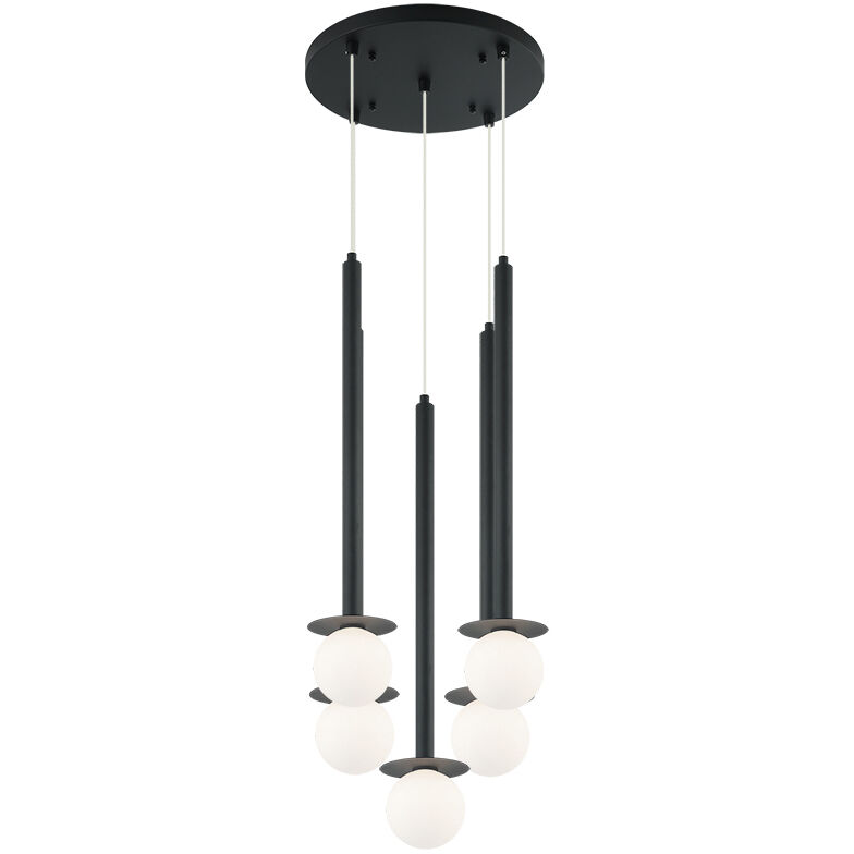 Reigndrop 5 Light 13.88 inch Matte Black Pendant Ceiling Light