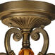 Evelyn 2 Light 18 inch Antique Golden Bronze Flush Mount Ceiling Light