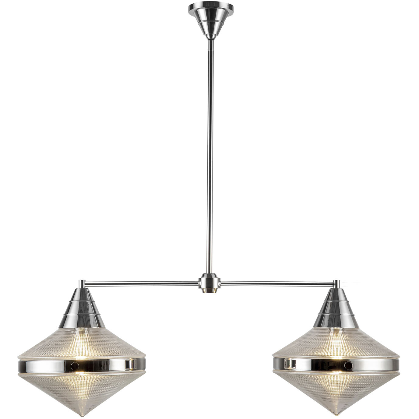 Willard 2 Light 40.63 inch Polished Nickel Linear Pendant Ceiling Light in Clear Prismatic Glass