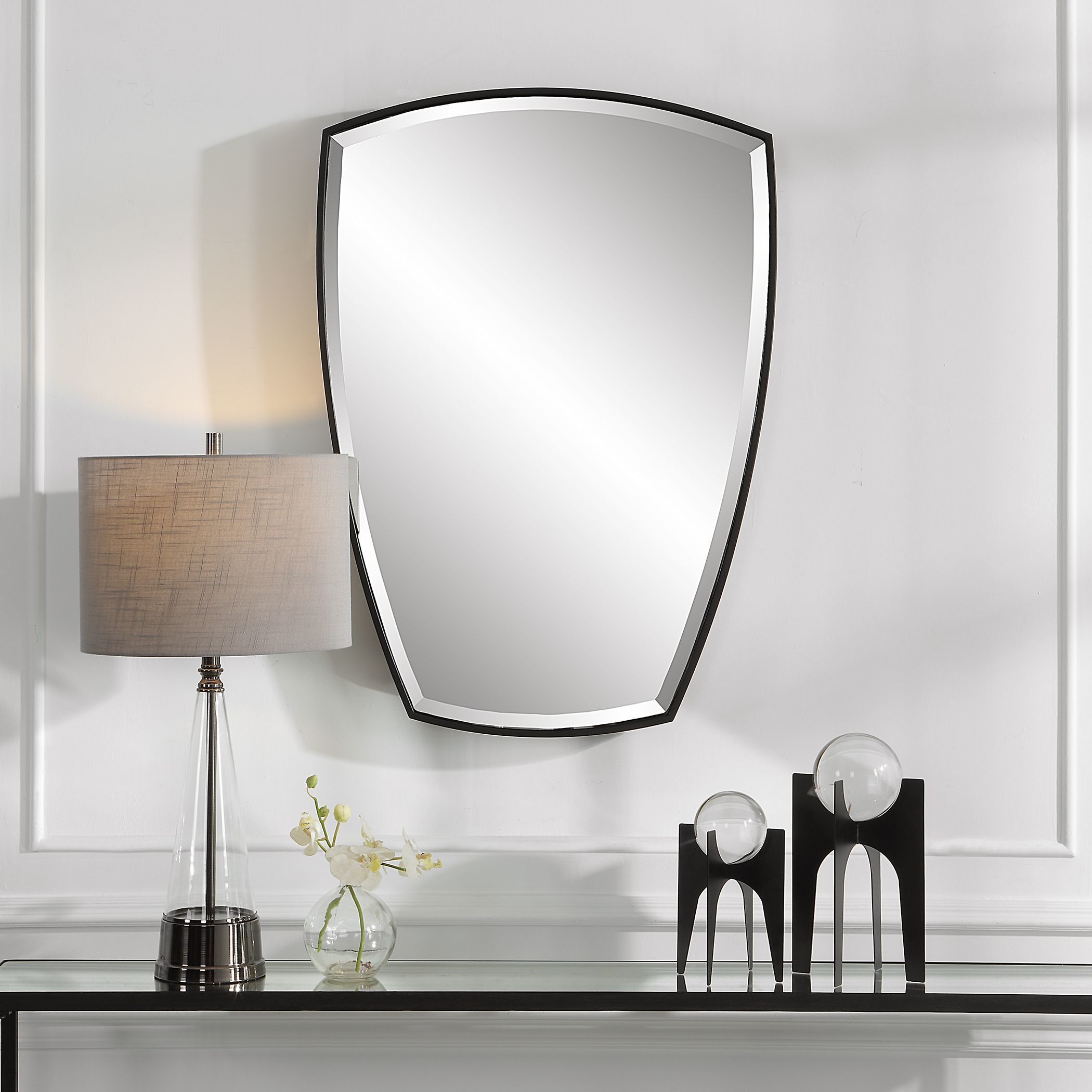 Crest 36 X 25 inch Satin Black Mirror