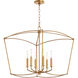 Mantle 6 Light 23.25 inch Gold Leaf Pendant Ceiling Light