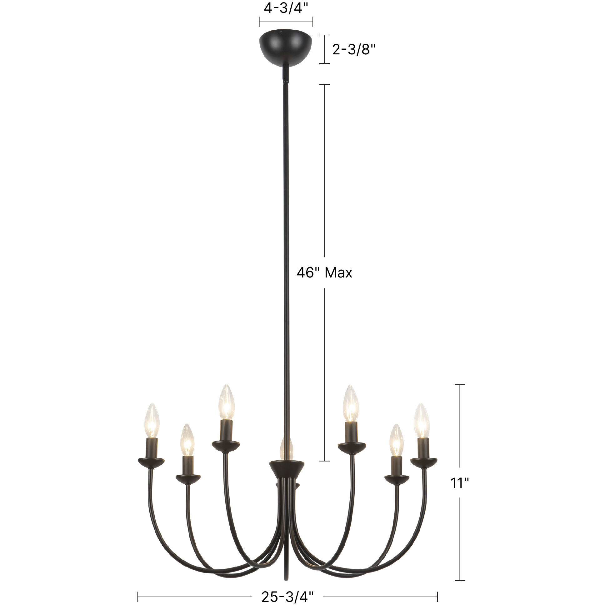 Alora Mood Ember 7 Light 25.75 inch Matte Black Chandelier Ceiling Light