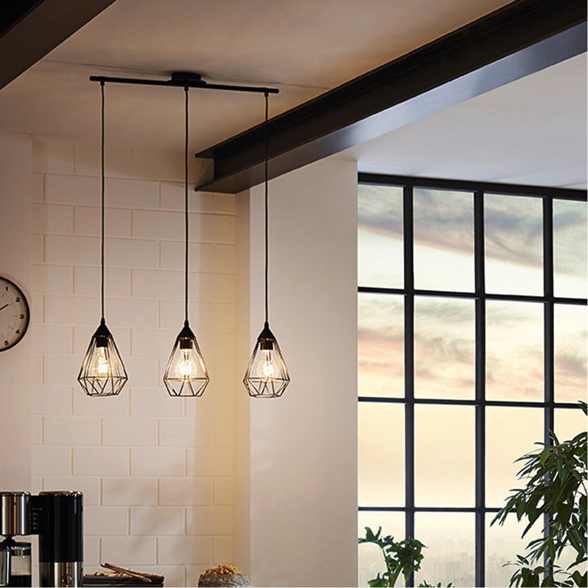 Tarbes 3 Light 31.06 inch Matte Black Multi Light Pendant Ceiling Light
