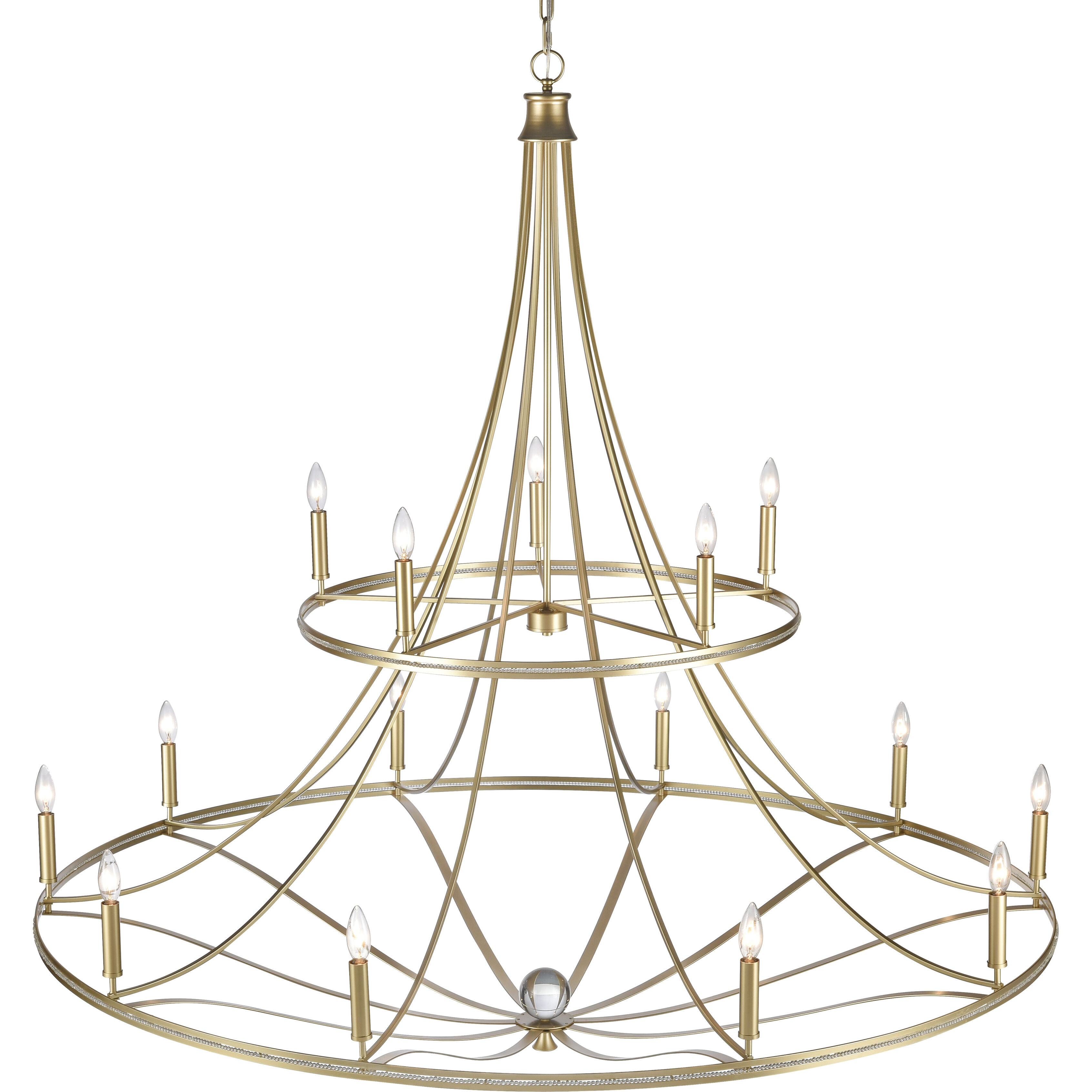 Noura 15 Light 60 inch Champagne Gold Chandelier Ceiling Light