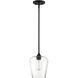 Octave 1 Light 8 inch Black Pendant Ceiling Light, Essentials
