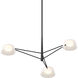 Ray LED 35.75 inch Satin Black Chandelier Ceiling Light in Opal White