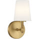 Traditional 1 Light 5.5 inch Natural Brass Wall Sconce Wall Light