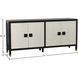 Cameron Satin Black and White and Brass Cabinet