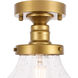 Lyle 1 Light 8 inch Brass Flush Mount Ceiling Light