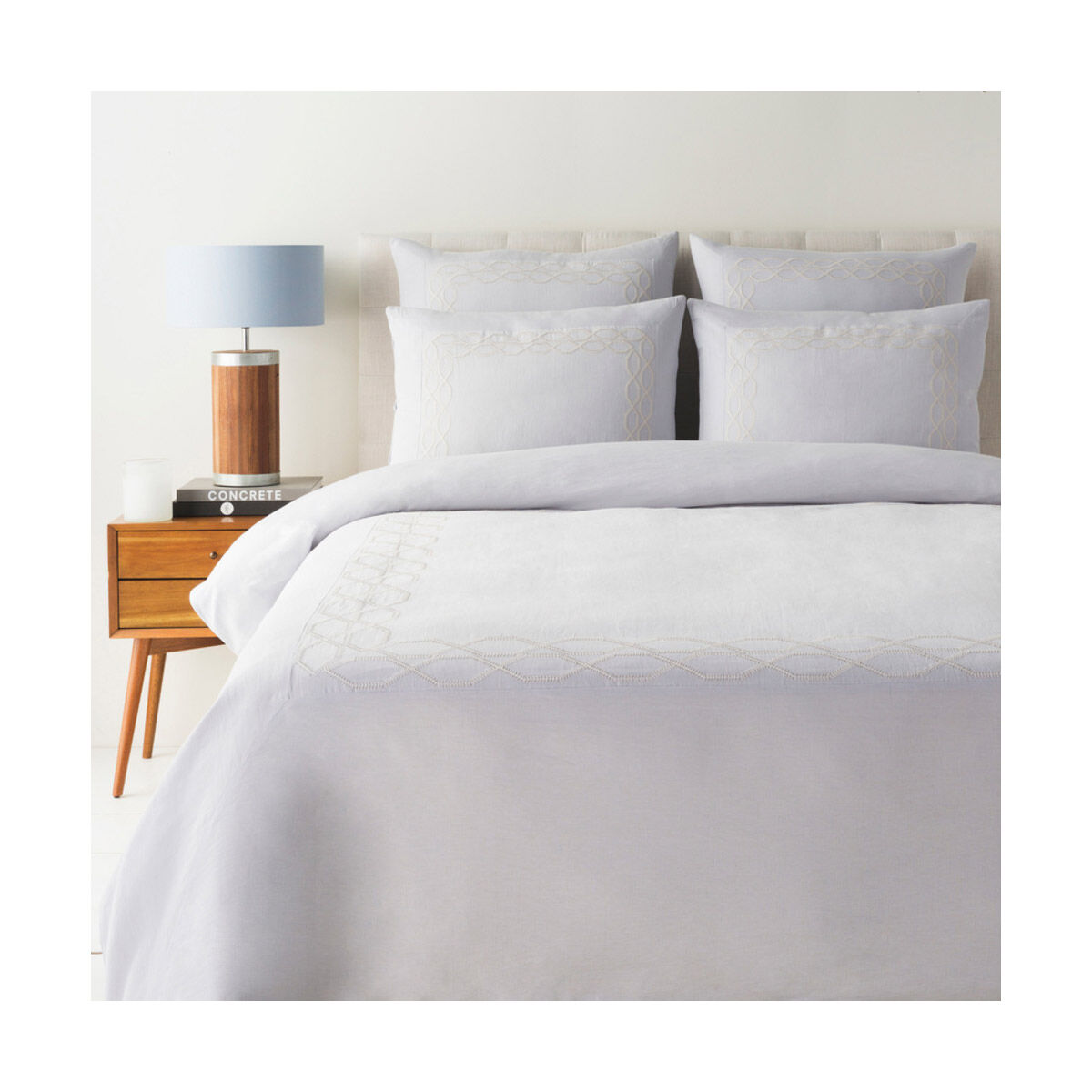 Afia 26 X 26 inch Purple and White Euro Sham