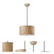 Dafina 3 Light 22 inch Antiqued Burlap Weave Hanging Shade Ceiling Light