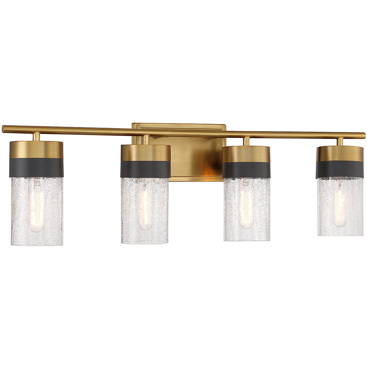 Brickell 4 Light 30 inch Warm Brass Bathroom Vanity Light Wall Light