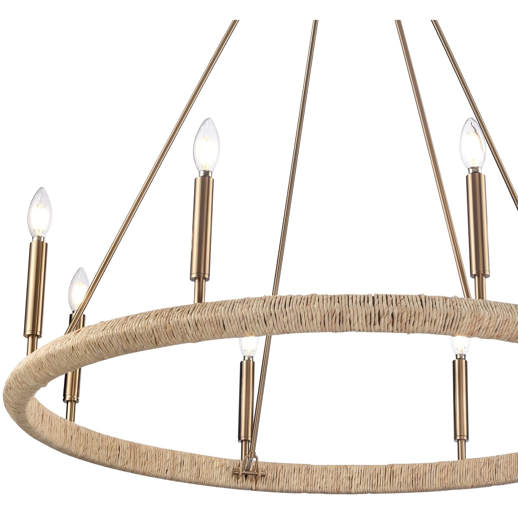 Cabana 8 Light 38 inch Lacquered Gold Chandelier Ceiling Light