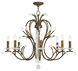 Serafina 8 Light 33 inch Hand Applied Venetian Golden Bronze Chandelier Ceiling Light