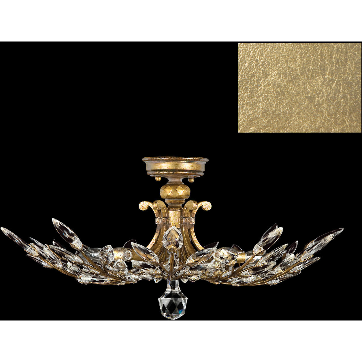 Crystal Laurel 5 Light 28 inch Gold Semi-Flush Mount Ceiling Light