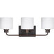 Canfield 3 Light 23.13 inch Bronze Wall Bath Fixture Wall Light