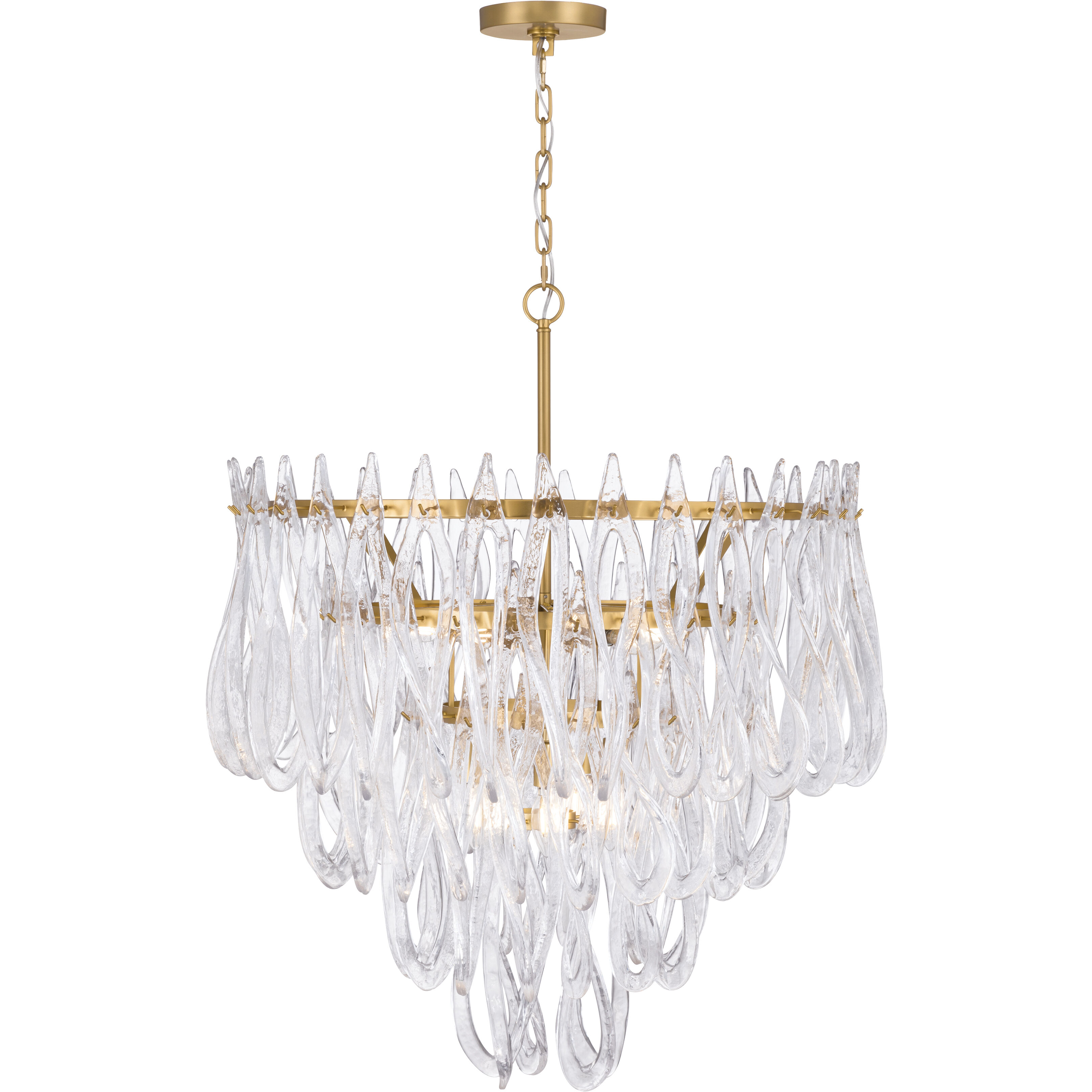 Glassara 10 Light 31.75 inch Legacy Brass Pendant Ceiling Light