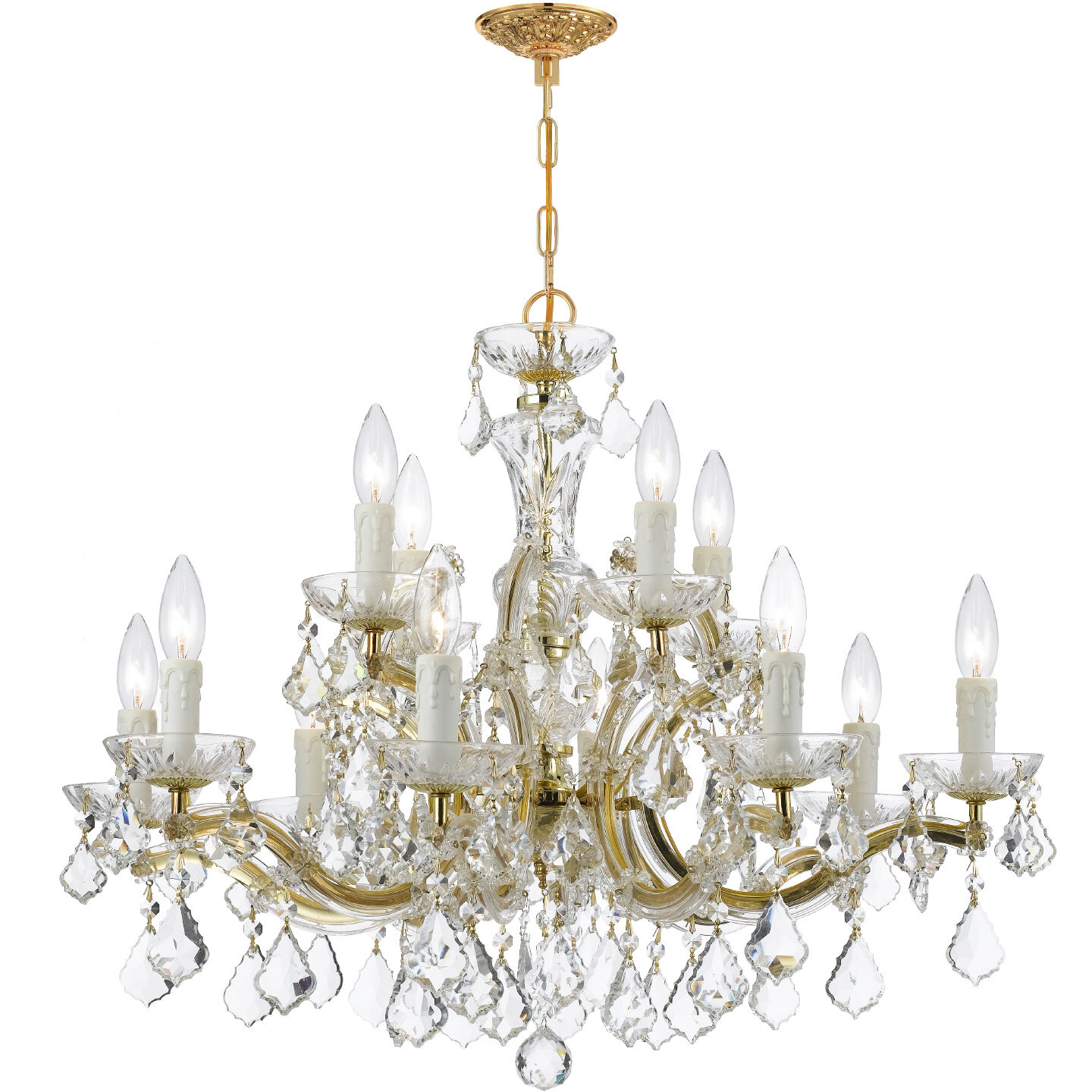 Maria Theresa 12 Light 30 inch Gold Chandelier Ceiling Light in Clear Hand Cut