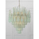 Ollie 21 Light 33.25 inch Aged Brass Chandelier Ceiling Light in Sand Glass Green