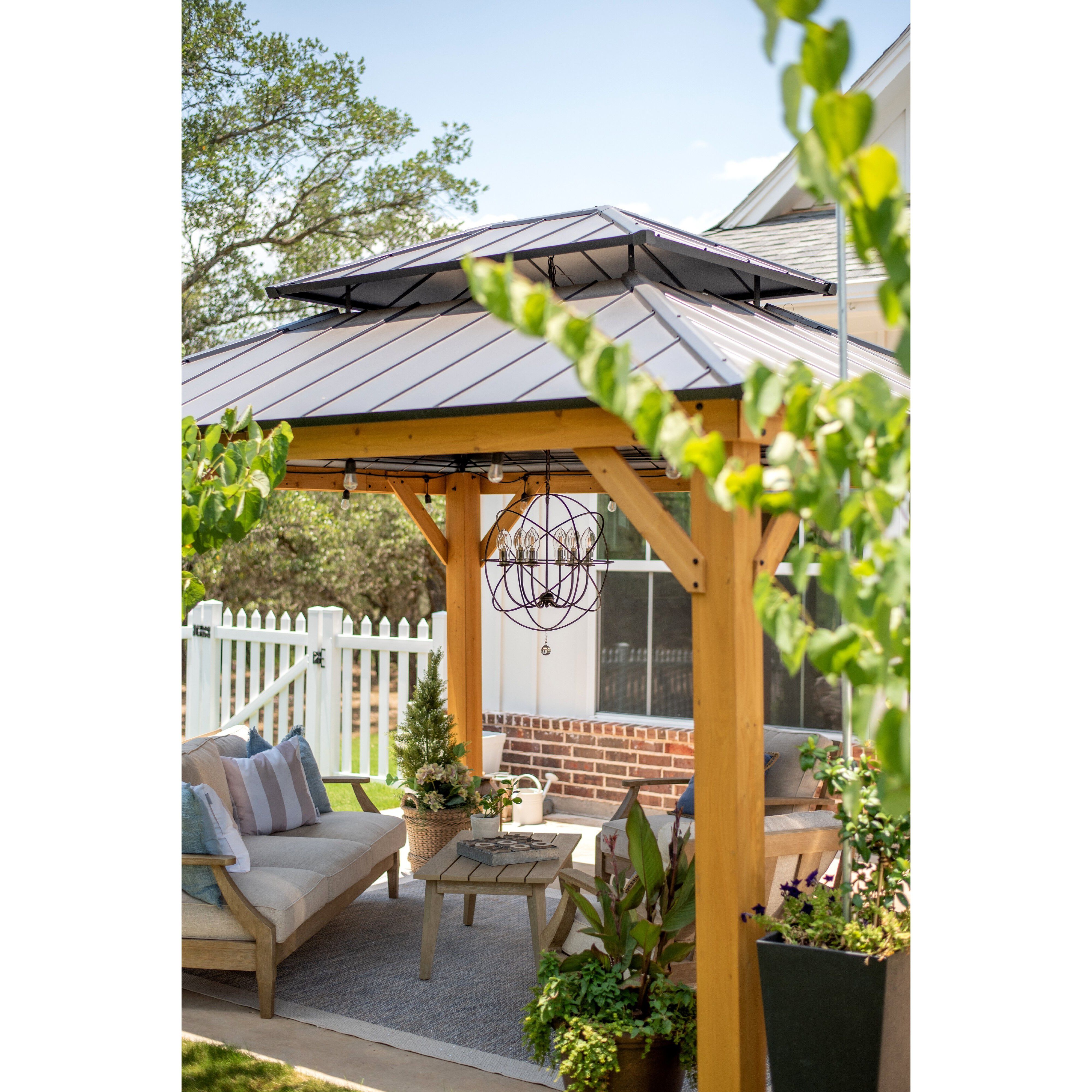 Solaris 3 Light 12 inch English Bronze Outdoor Chandelier