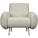 Hera Antique Brass and Off White fabric Occasional Chair